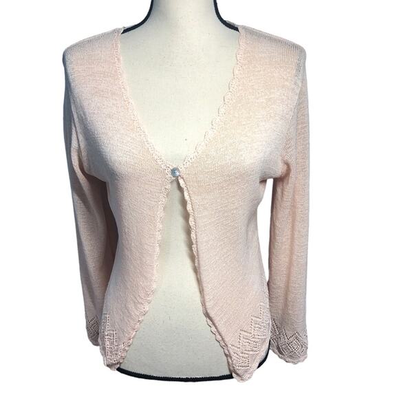Tailor B. Moss NWT vintage light peach cardigan large - Picture 2 of 7